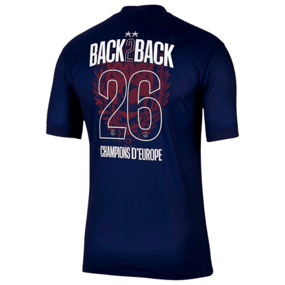 Champions of Europe #26 PSG Home Soccer Jersey 2025/26