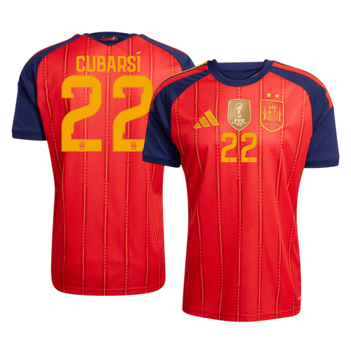 CUBARSí #22 Spain Home Player Version Jersey World Cup 2026 - Champion