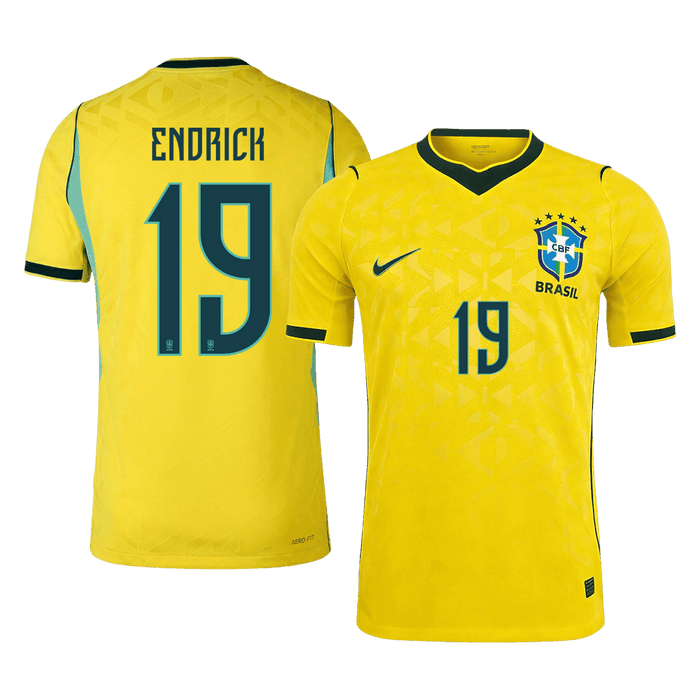 ENDRICK #19 Brazil Home Player Version Jersey World Cup 2026