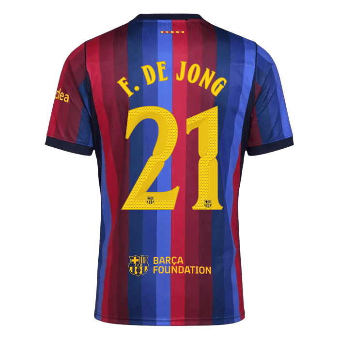 F. DE JONG #21 Barcelona Home Soccer Jersey 2026/27 -UCL