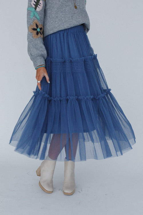 Sonoma Tiered Tulle Skirt - Blue - Pre Order