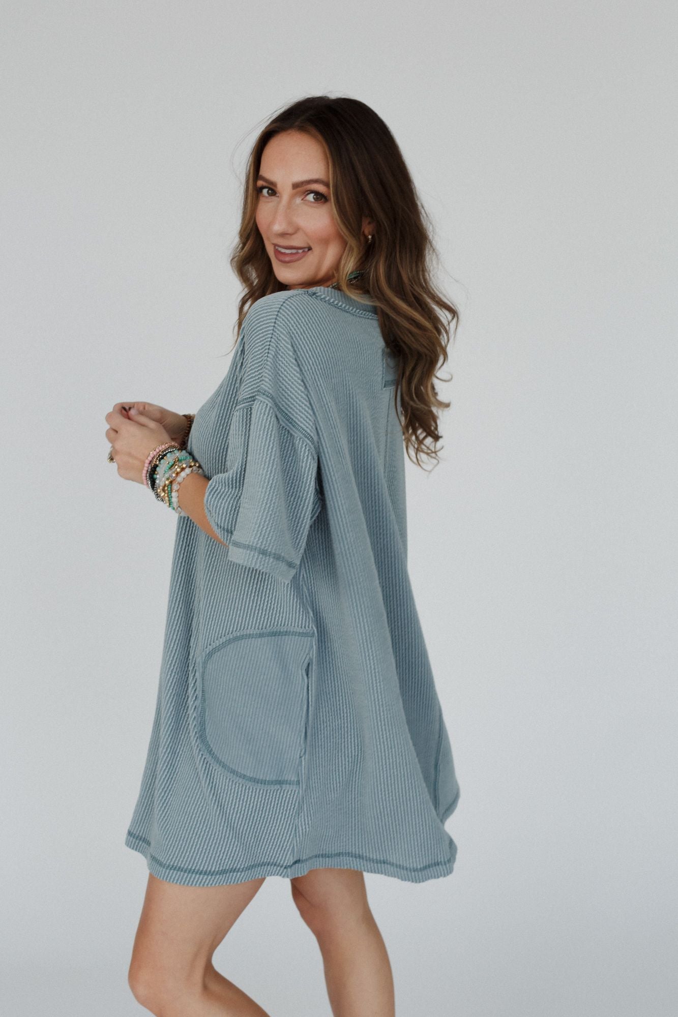 The Nest Soft Touch Tunic Dress - Seafoam - Pre Order