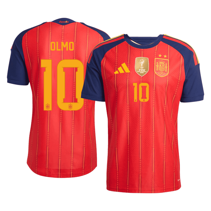 OLMO #10 Spain Home Player Version Jersey World Cup 2026 - Champion