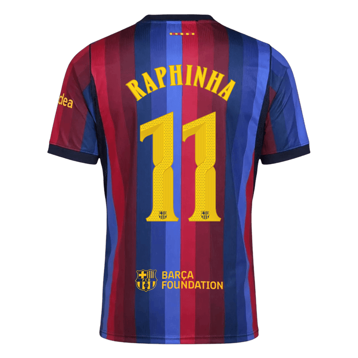 RAPHINHA #11 Barcelona Home Soccer Jersey 2026/27 -UCL