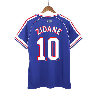 Retro ZIDANE #10 1998 France Home Soccer Jersey