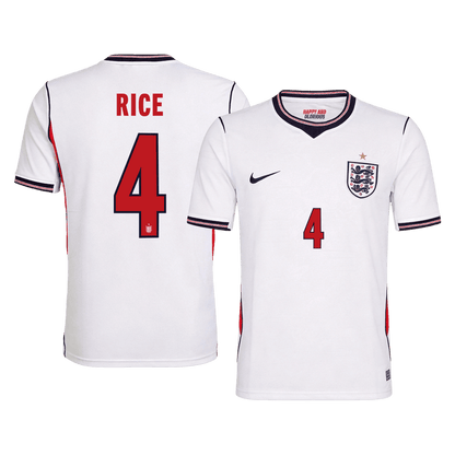 RICE #4 England Home Soccer Jersey World Cup 2026