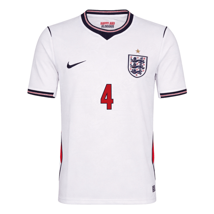 RICE #4 England Home Soccer Jersey World Cup 2026