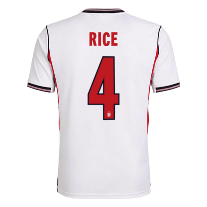 RICE #4 England Home Soccer Jersey World Cup 2026
