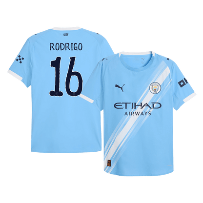 RODRIGO #16 Authentic Manchester City Home Soccer Jersey 2025/26 Blue Jersey - Club World Cup