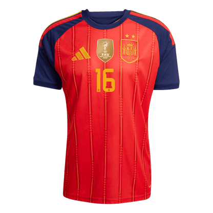 RODRIGO #16 Spain Home Player Version Jersey World Cup 2026 - Champion