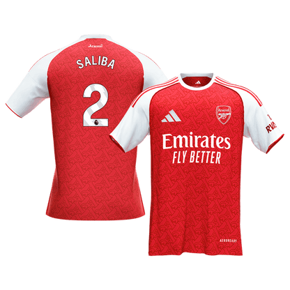 SALIBA #2 Arsenal Home Soccer Jersey 2025/26