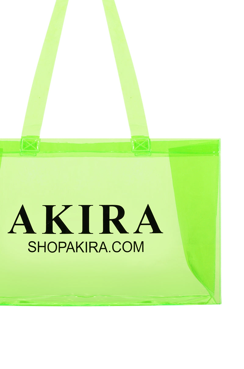 AKIRA PVC SHOPPING BAG IN NEON GREEN