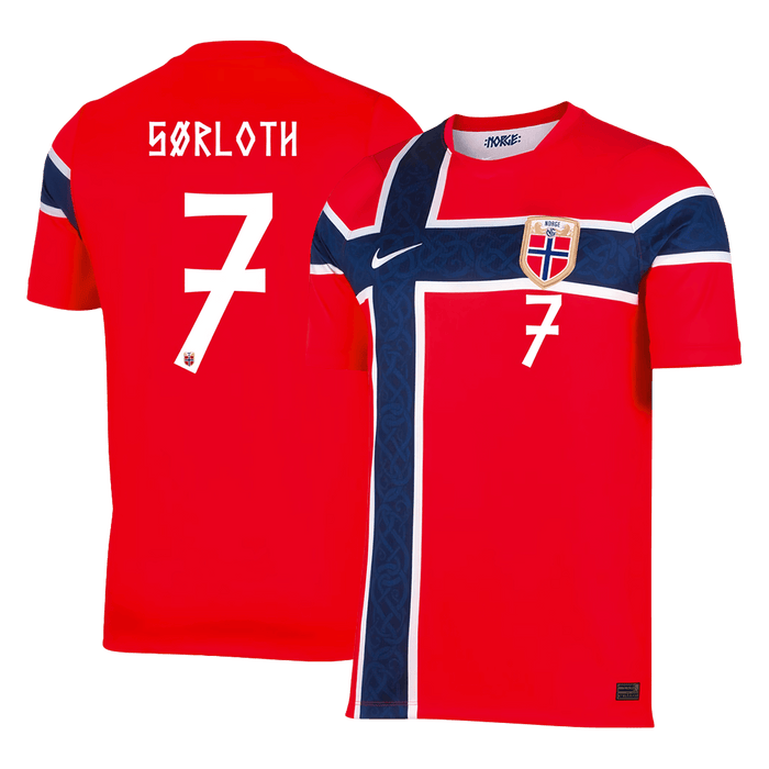 S?RLOTH #7 Norway Home Soccer Jersey World Cup 2026