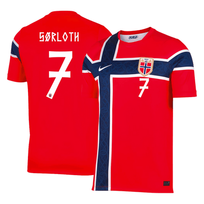 S?RLOTH #7 Norway Home Soccer Jersey World Cup 2026