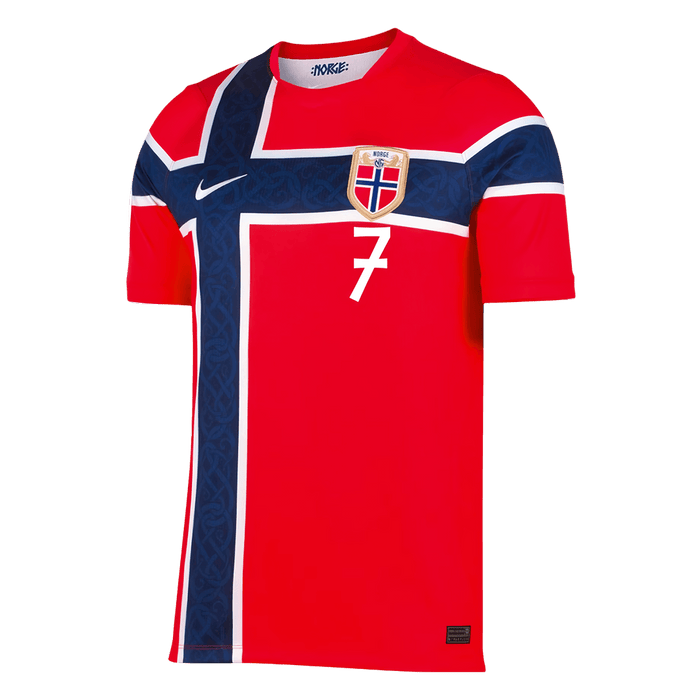 S?RLOTH #7 Norway Home Soccer Jersey World Cup 2026