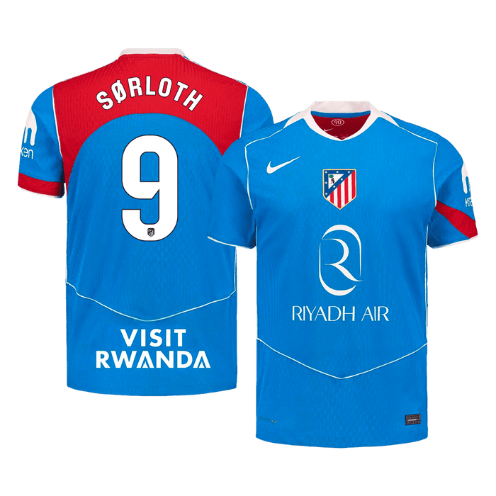 S?RLOTH #9 Atletico Madrid Third Away Player Version Jersey 2025/26