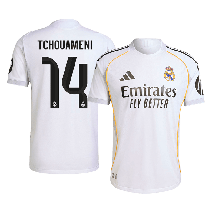 TCHOUAMENI #14 Real Madrid Home Authentic Soccer Jersey 2025/26