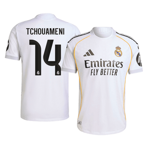 TCHOUAMENI #14 Real Madrid Home Authentic Soccer Jersey 2025/26